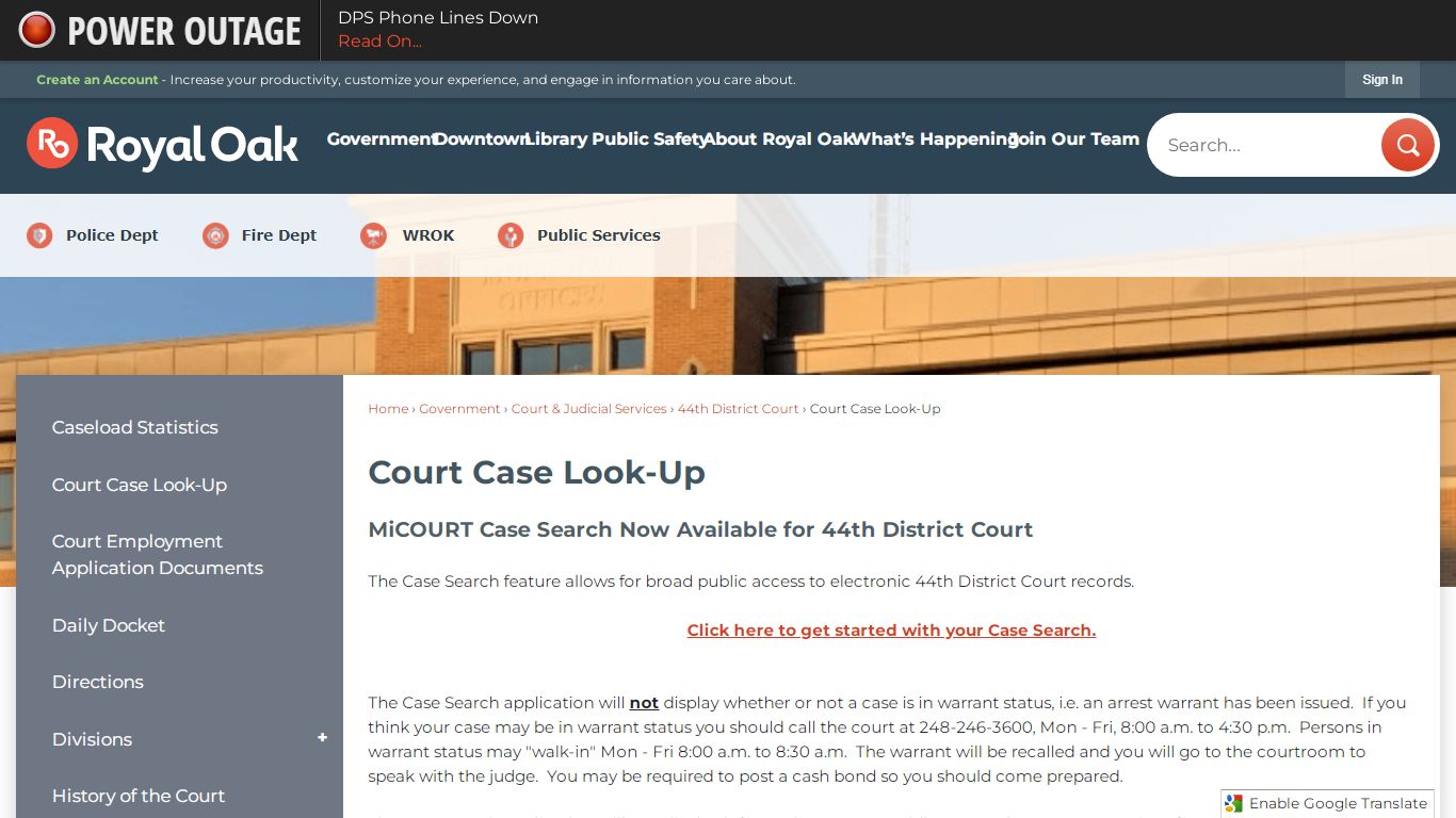 Court Case Look-Up | Royal Oak, MI